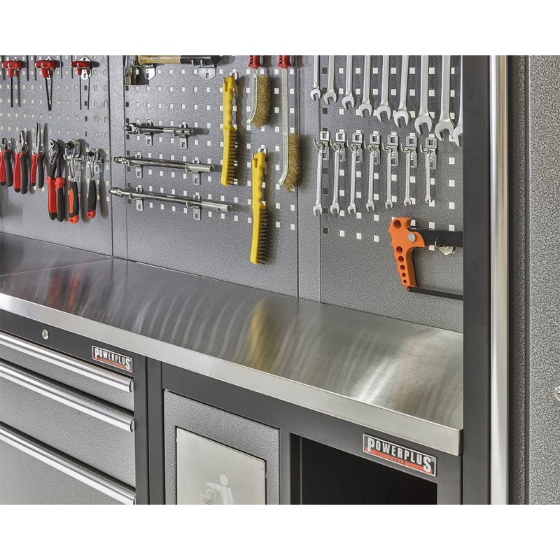 Met metaal omkleed blad 204 x 46 x 3,6 cm voor garageserie Met metaal omkleed blad 204 x 46 x 3,6 cm voor garageserie