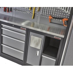 Met metaal omkleed blad 204 x 46 x 3,6 cm voor garageserie Met metaal omkleed blad 204 x 46 x 3,6 cm voor garageserie