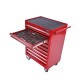Gereedschapswagen rood met 6 gevulde laden - soft mat