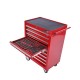 Gereedschapswagen rood met 6 gevulde laden - soft mat