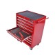 Gereedschapswagen rood met 6 gevulde laden - soft mat