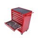 Gereedschapswagen rood met 6 gevulde laden - soft mat