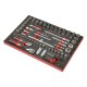 Gereedschapswagen rood met 6 gevulde laden - soft mat