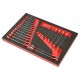 Gereedschapswagen rood met 6 gevulde laden - soft mat