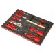 Gereedschapswagen rood met 6 gevulde laden - soft mat