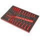Gereedschapswagen rood met 6 gevulde laden - soft mat