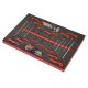 Gereedschapswagen rood met 6 gevulde laden - soft mat