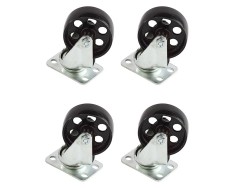 Set van 4 stalen zwenkwielen - 89 mm